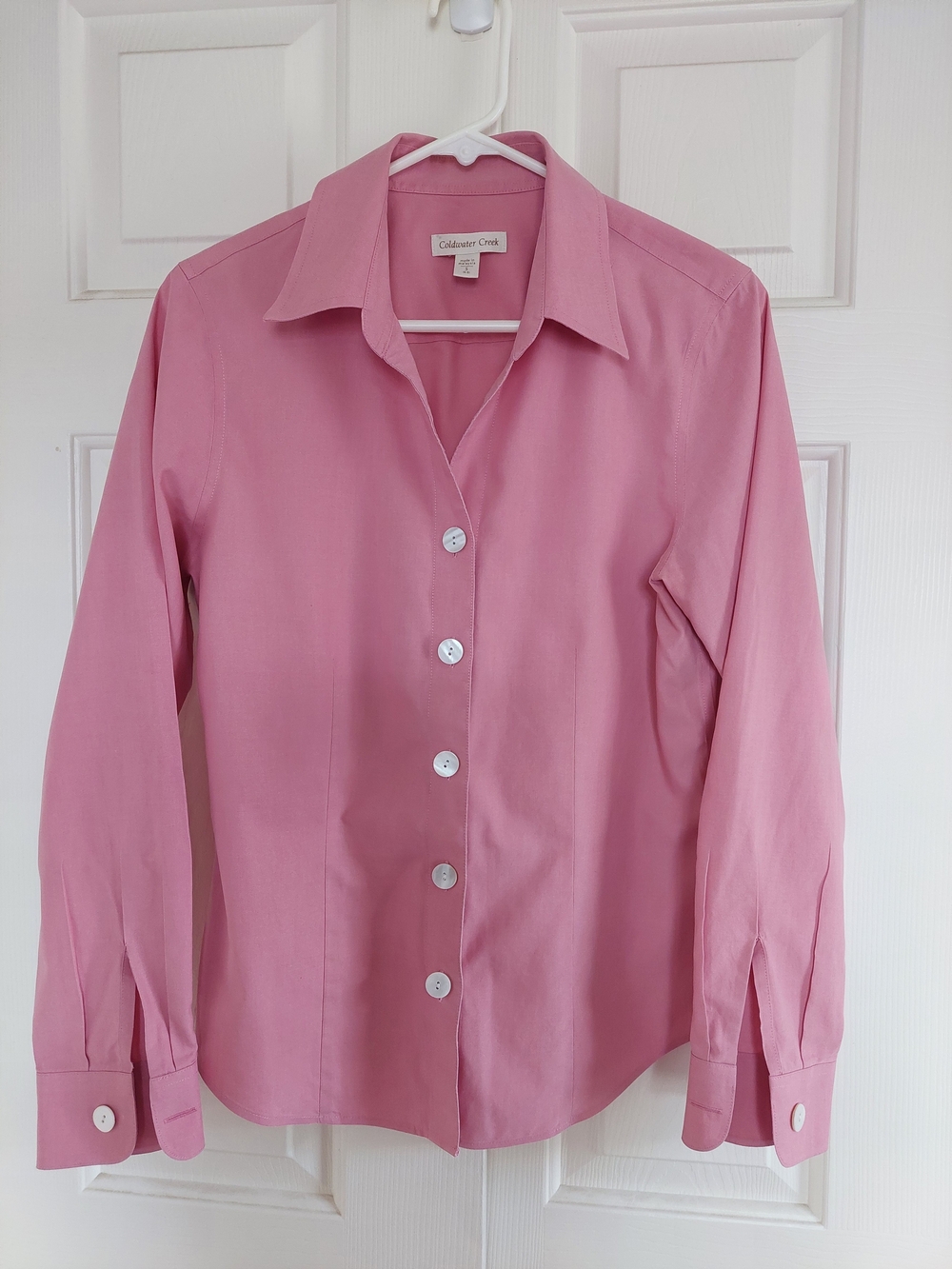 Coldwater Creek Women's Pink Button-Front Shirt Size Small
